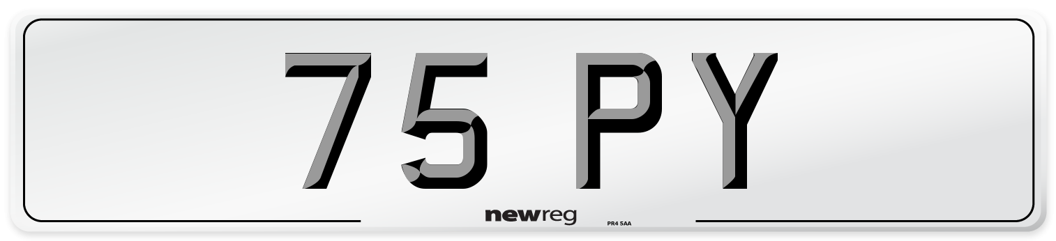 75 PY Number Plate from New Reg